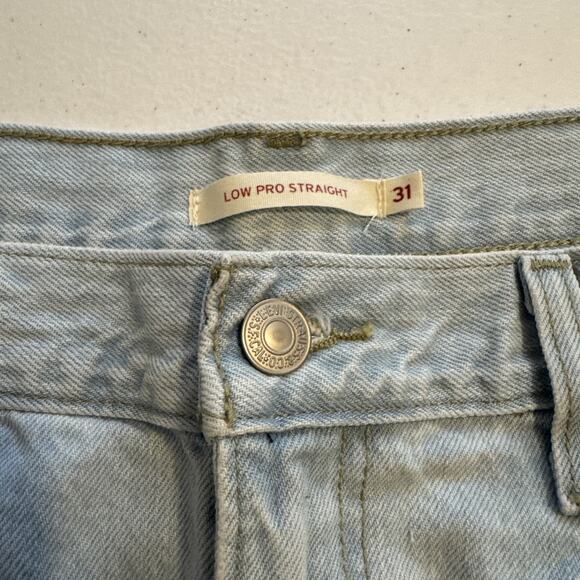 Levi Strauss low pro straight blue washed denim jeans women size 31 - Picture 2 of 7